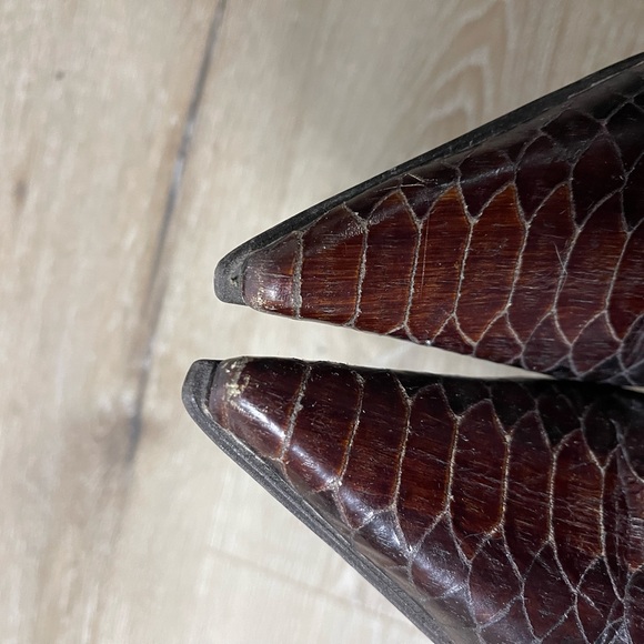 Renzo Formentini Brown Snakeskin Boots - Picture 12 of 13